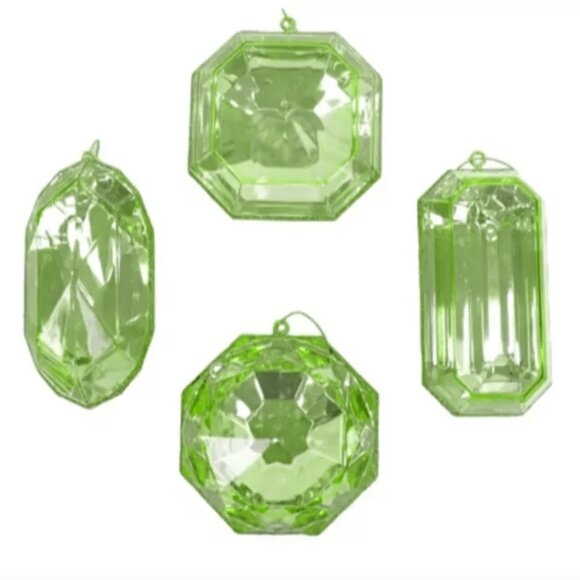 4 Piece Set Jewel Ornament Set Acrylic Gems Christmas Decor Choose Color - Picture 16 of 16